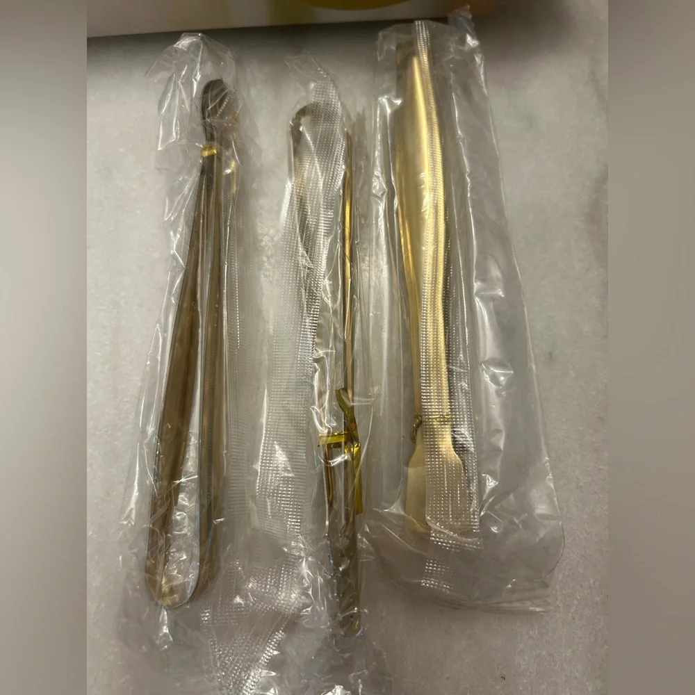 Hinmay Gold Stainless Steel Cocktail Mini Tongs Set - Picture 5 of 11